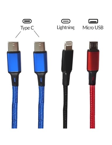 Cable USB 4 en 1 / 125cm / 2,8A