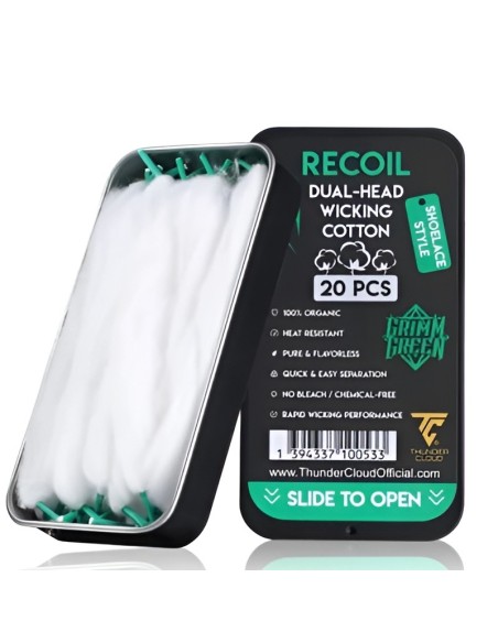 Lacets Cotton Recoil Dual Head - Thunder Cloud x Grimm Green