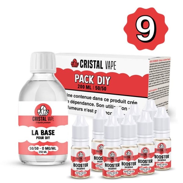 Pack DIY 50/50 200ml - Cristal Vape 9mg