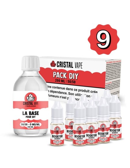 Pack DIY 50/50 200ml - Cristal Vape 9mg