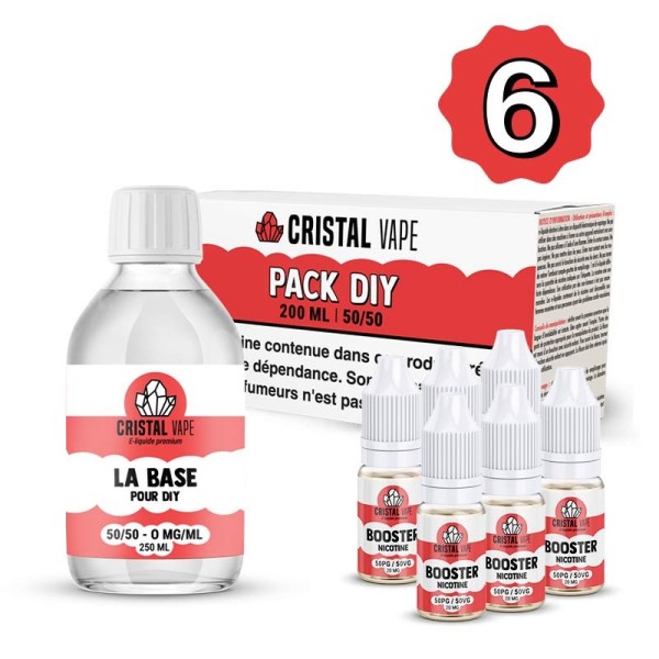 Pack DIY 50/50 200ml - Cristal Vape 6mg