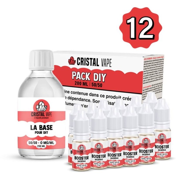 Pack DIY 50/50 200ml - Cristal Vape 12mg