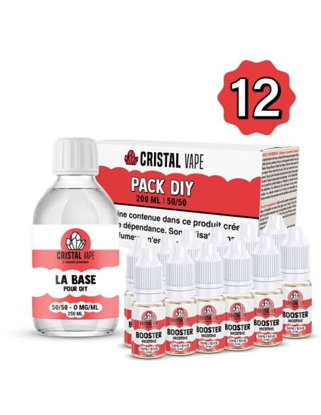 Pack DIY 50/50 200ml - Cristal Vape 12mg