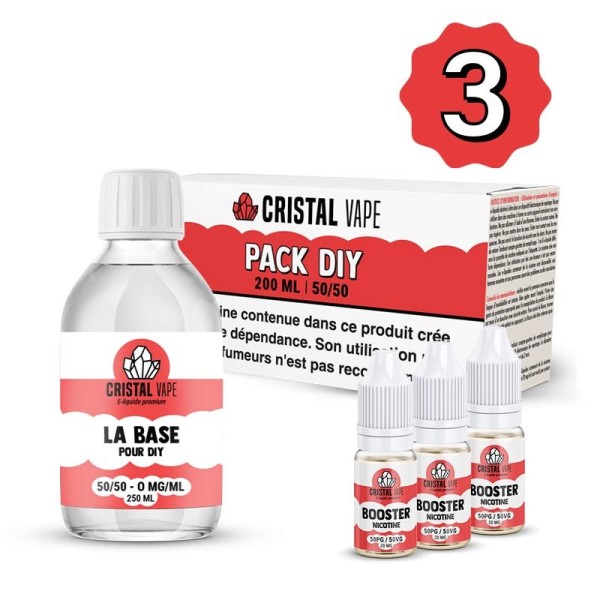 Pack DIY 50/50 200ml - Cristal Vape 3mg