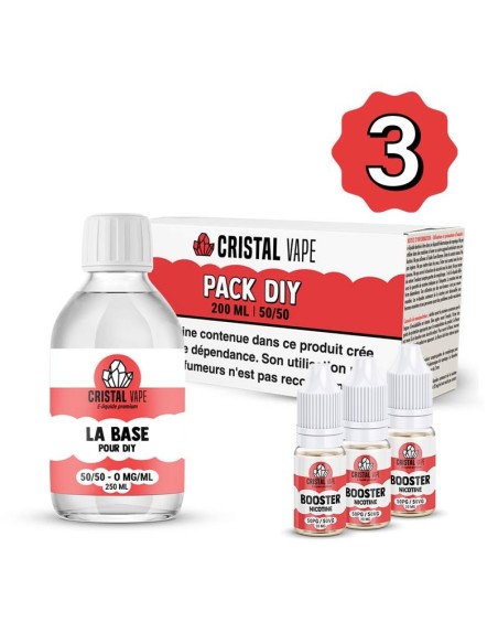 Pack DIY 50/50 200ml - Cristal Vape 3mg